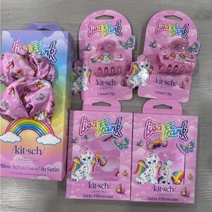 Lisa Frank Pink Unicorn and Rainbow Hair Accessories Set